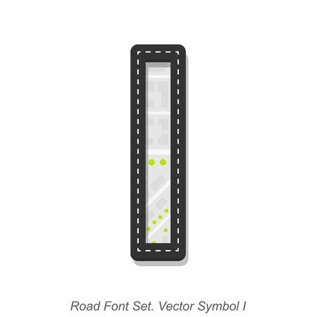 Road font sign, Symbol I, Object on a white background, Vector illustrationのイラスト素材
