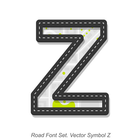 Road font sign, Symbol Z, Object on a white background, Vector illustrationのイラスト素材