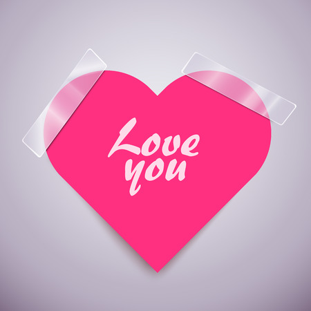 Pink heart sticker attached .のイラスト素材