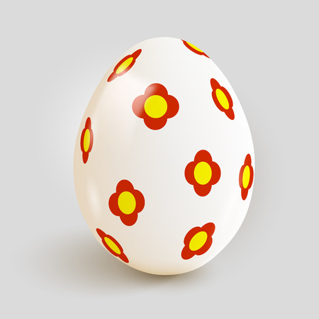 Realistic Easter egg with flower pattern.のイラスト素材