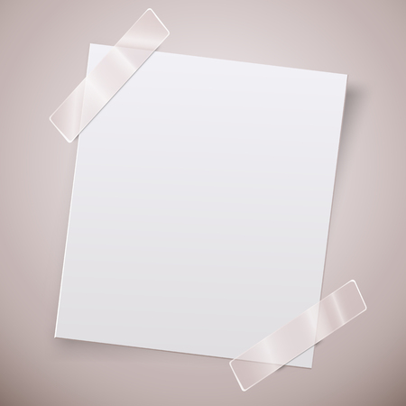 White paper note with the adhesive tape.のイラスト素材