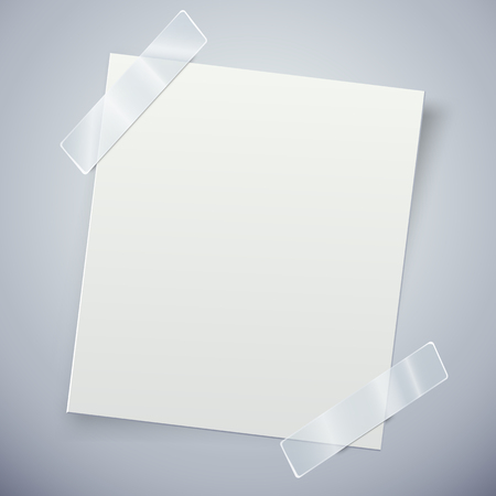White paper note with the adhesive tape.のイラスト素材