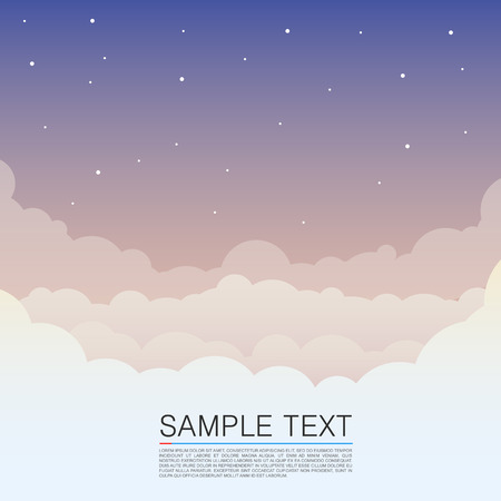 Clouds design over sky background, night sky cover, Vector illustrationのイラスト素材