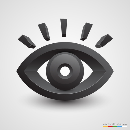 Three-dimensional black eye on white backgroundのイラスト素材