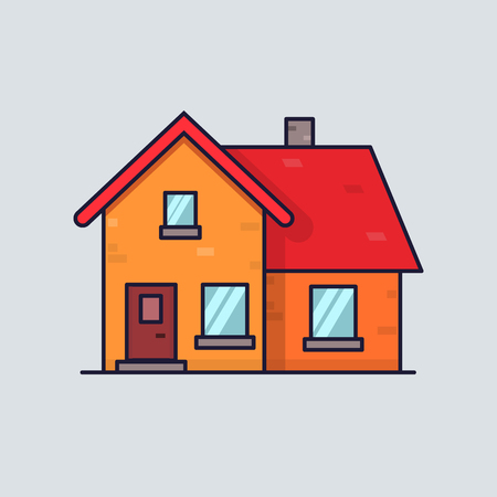 Isolated flat house. Home concept. Simple and clean style. Home icon for web.のイラスト素材