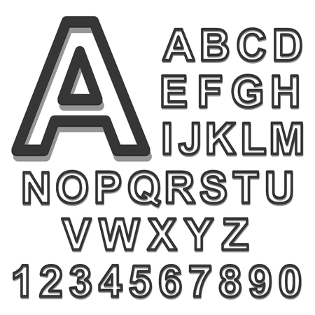 3d Alphabet set black font on a white background. Vector illustrationのイラスト素材