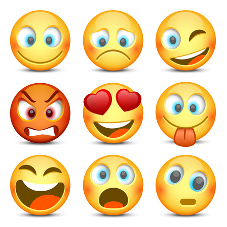 Emoji and sad icon set. Vector illustrationのイラスト素材