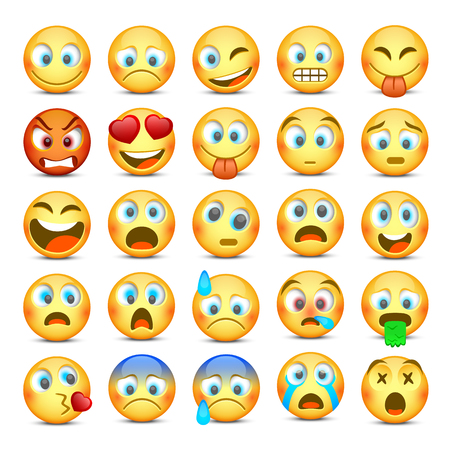 Emoji and sad icon set. Vector illustrationのイラスト素材