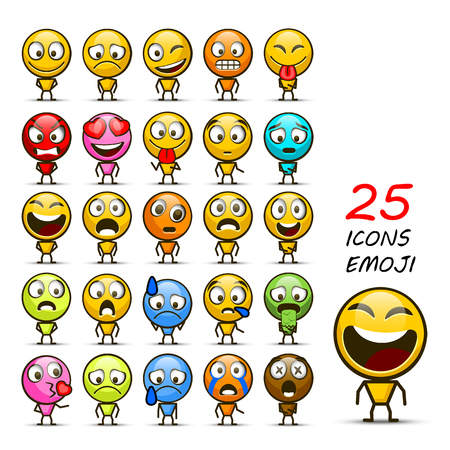 Set of Emoji. Vector illustrationのイラスト素材
