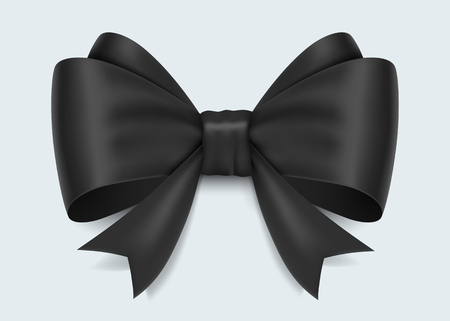 Realistic black bow isolated on white background.のイラスト素材