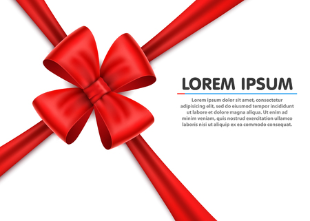 Hipster illustration of a Realistic red bow on white background.のイラスト素材