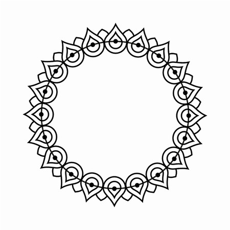 Circle ornamental frame. Round pattern.のイラスト素材