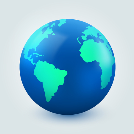 Illustration pour Earth globe on white background. Internet communication concept. - image libre de droit