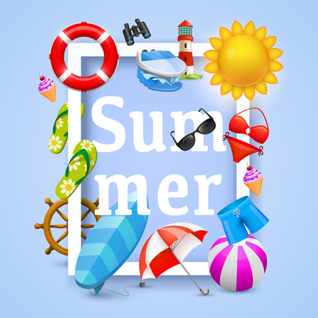 Summer cover design elements. Vector illustration background. Happiness concept.のイラスト素材