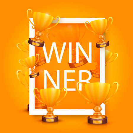 Cup winner cover frame. Collage object. Vector illustrationのイラスト素材