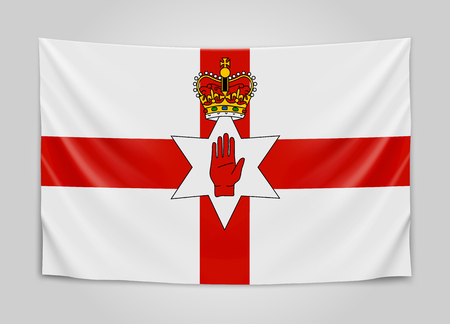 Hanging flag of Northern Ireland. Northern Ireland. National flag concept.のイラスト素材