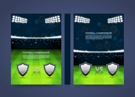 Flyer Football championship banner book. Cover match A4 size paper, Template design element, Vector backgroundのイラスト素材