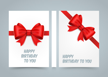 Happy birthday to you. Bow on white paper. banner road book. A4 size paper, Template design element, Vector backgroundのイラスト素材