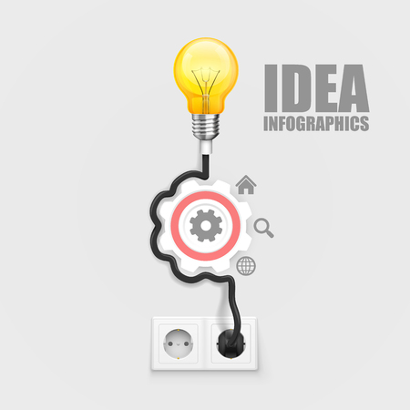 Power socket lamp gear, on a white background. Vector illustraionのイラスト素材