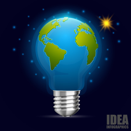 Creative idea earth, Green energy. Vector illustrationのイラスト素材
