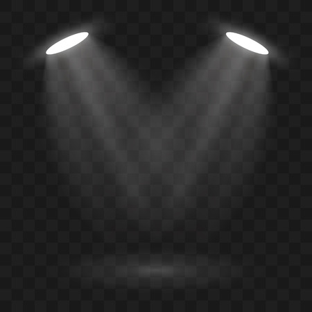 Spotlights scene light effects. Stage light spotlight vector. Vector illustrationのイラスト素材