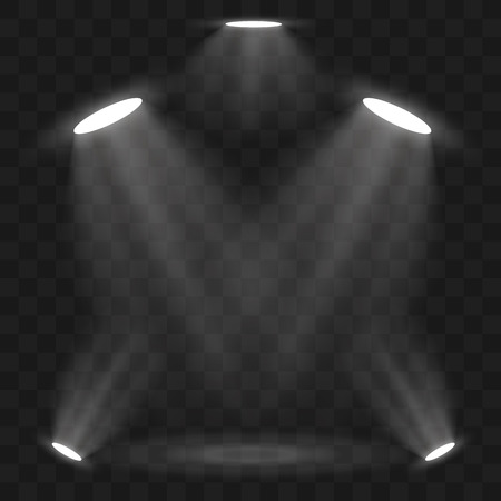 Spotlights scene light effects. Stage light spotlight vector. Vector illustrationのイラスト素材