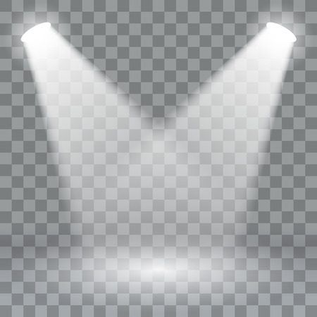 Spotlights scene light effects. Stage light spotlight vector. Vector illustrationのイラスト素材
