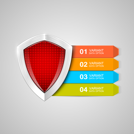 Infographics shield. Protection concept. Data protection.のイラスト素材
