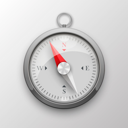 3D compass on white backdrop Vector illustration.のイラスト素材