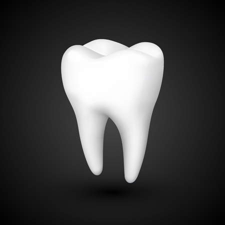 tooth on a black background, template design element, Vector illustrationのイラスト素材