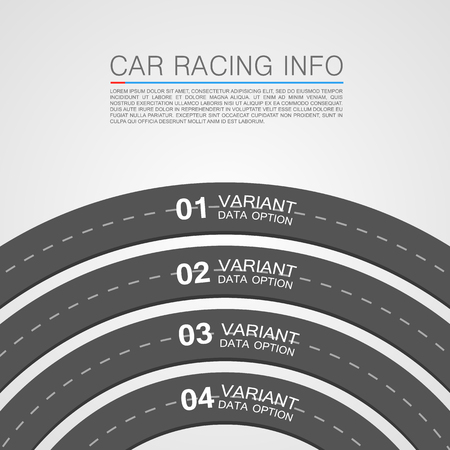 Paved path on the road, Curved road markings, Road leader info, Vector patternのイラスト素材
