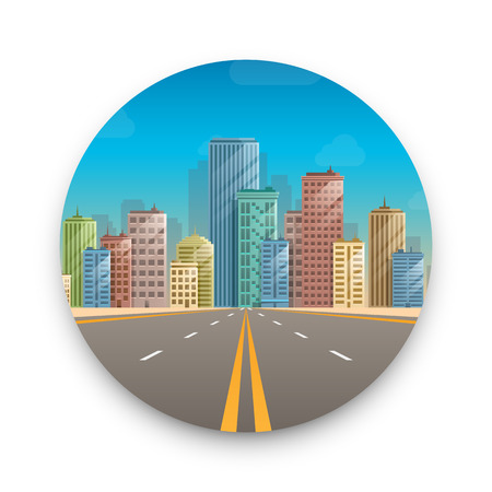 Road in city, Road to infinity, Road vector highway, Vector illustration, Road pattern.のイラスト素材