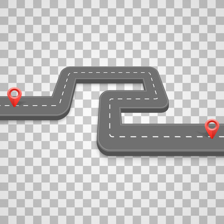 Paved path on the road, road on a transparent background, Vector illustration.のイラスト素材