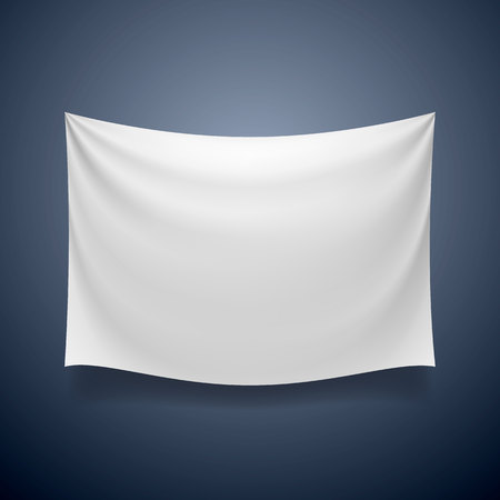 White cloth banner signboard blank. Vector illustrationの写真素材