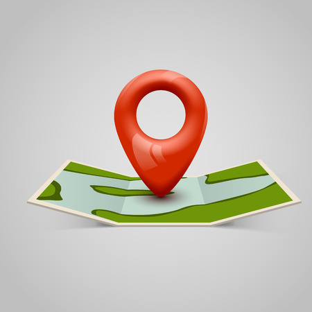 Paper map icon with Pin Pointer.のイラスト素材