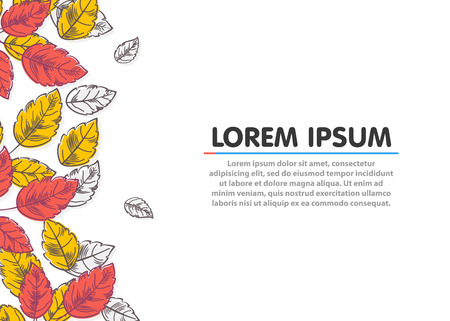 Retro autumn leaves background. Nature concept.のイラスト素材