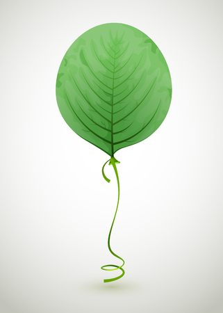 Leaf air balloon. Green eco concept.のイラスト素材