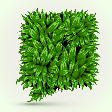 Green Grass Speech Bubble on White Background. Eco Home Concept.のイラスト素材