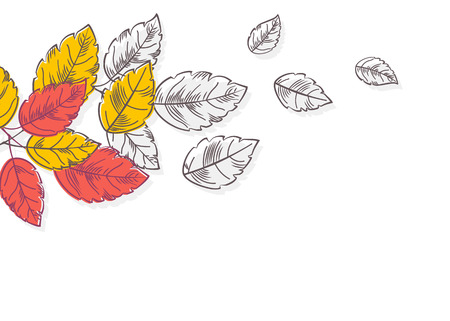 Retro autumn leaves background. Nature concept.のイラスト素材