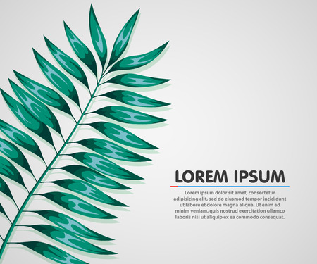 Summer background. Poster with palm leaf.のイラスト素材