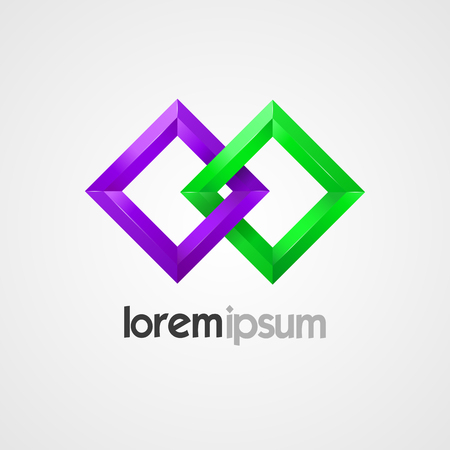 Pair of squares vector template.のイラスト素材
