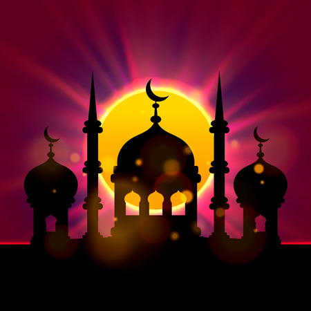 Eid Mubarak cover, Islamic beautiful design template, Ramadan Kareem poster. Vector illustration.のイラスト素材