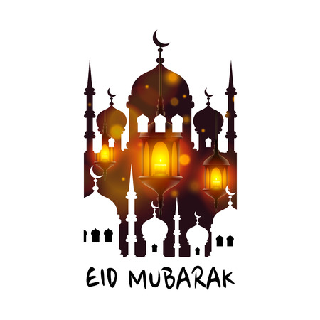 Eid Mubarak cover, Islamic beautiful design template, Ramadan Kareem poster. Vector illustrationの写真素材