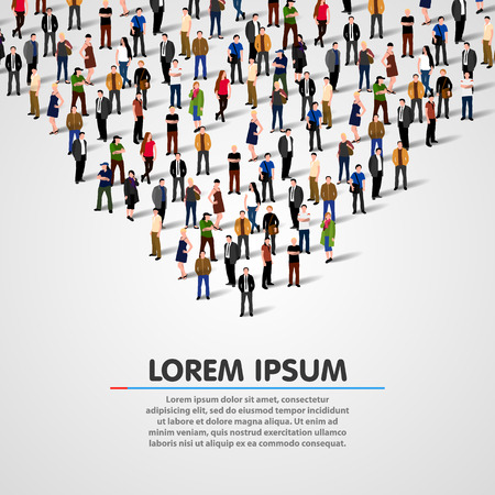 Large group of people on white background. Leader concept.のイラスト素材