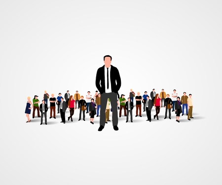 Real Leader - Business Man in crowd.のイラスト素材