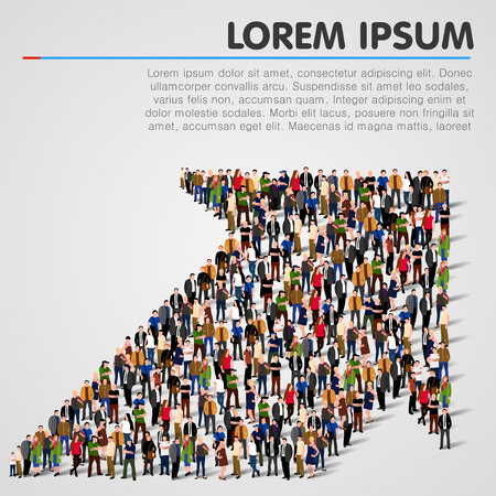 Crowded people vector arrow symbol.のイラスト素材