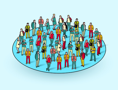 Big people crowd in circle. Society concept.のイラスト素材