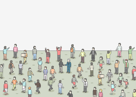 Large group of Isometric people.のイラスト素材