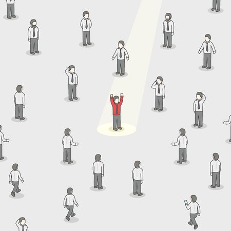 Businessman spotlight. Human Resource and Recruitment. Business people hire concept.のイラスト素材