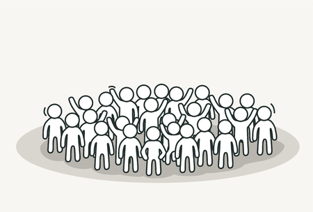 Big white people crowd.のイラスト素材